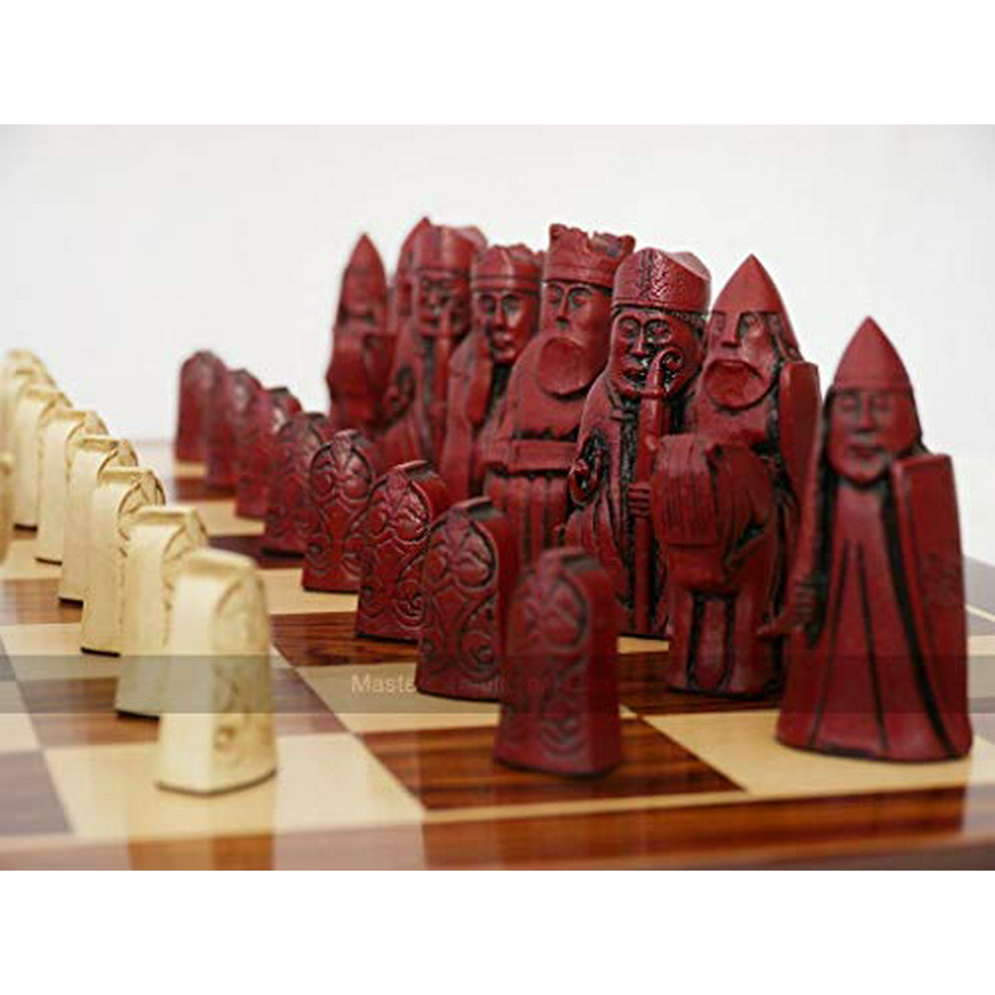 cream and red, board not included Berkeley Shakespeare Ornamental Chess Set